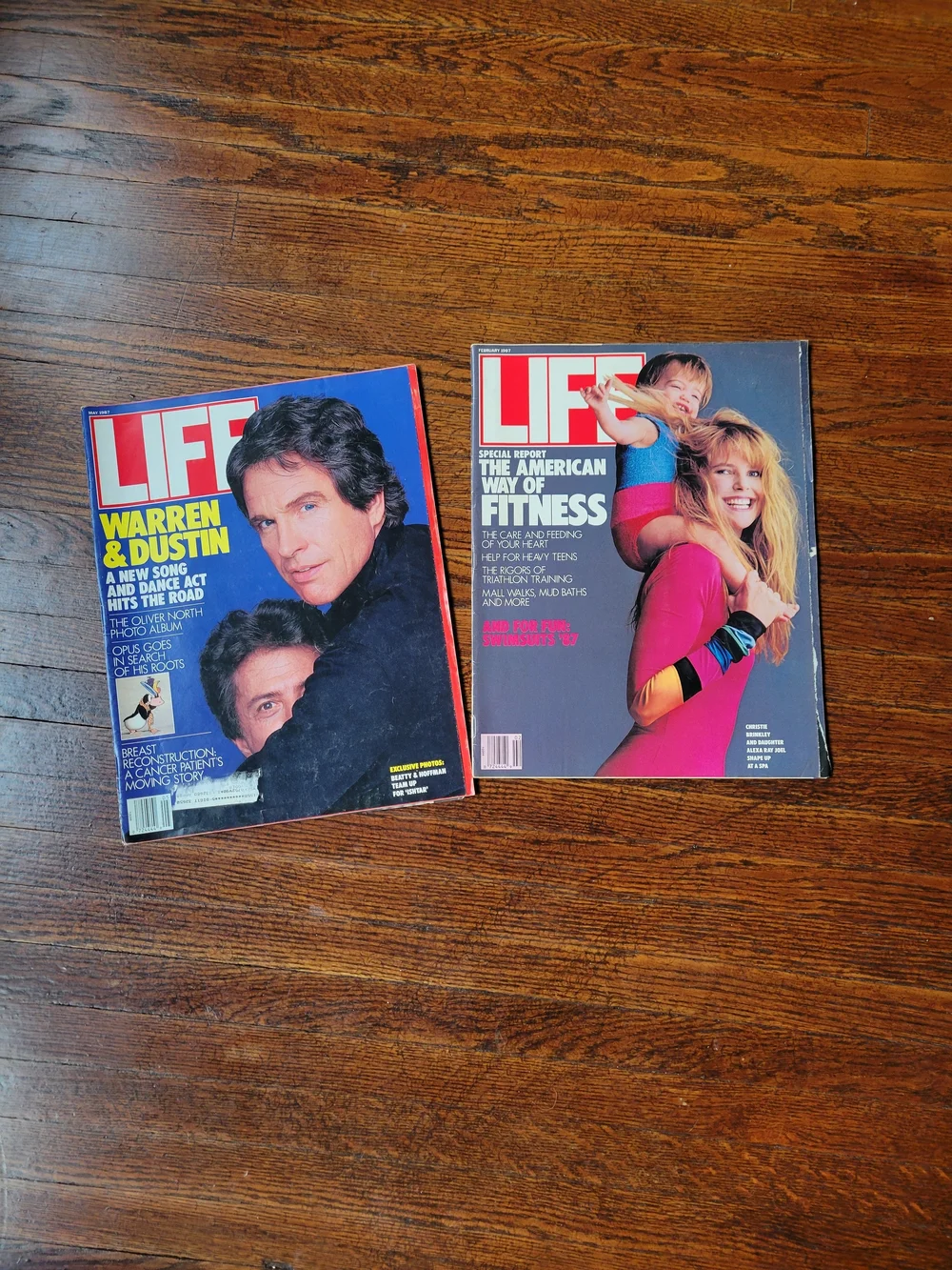 Life Magazine May & Feb 1987 Vintage Magazine Bundle Warren & Dustin, Fitness